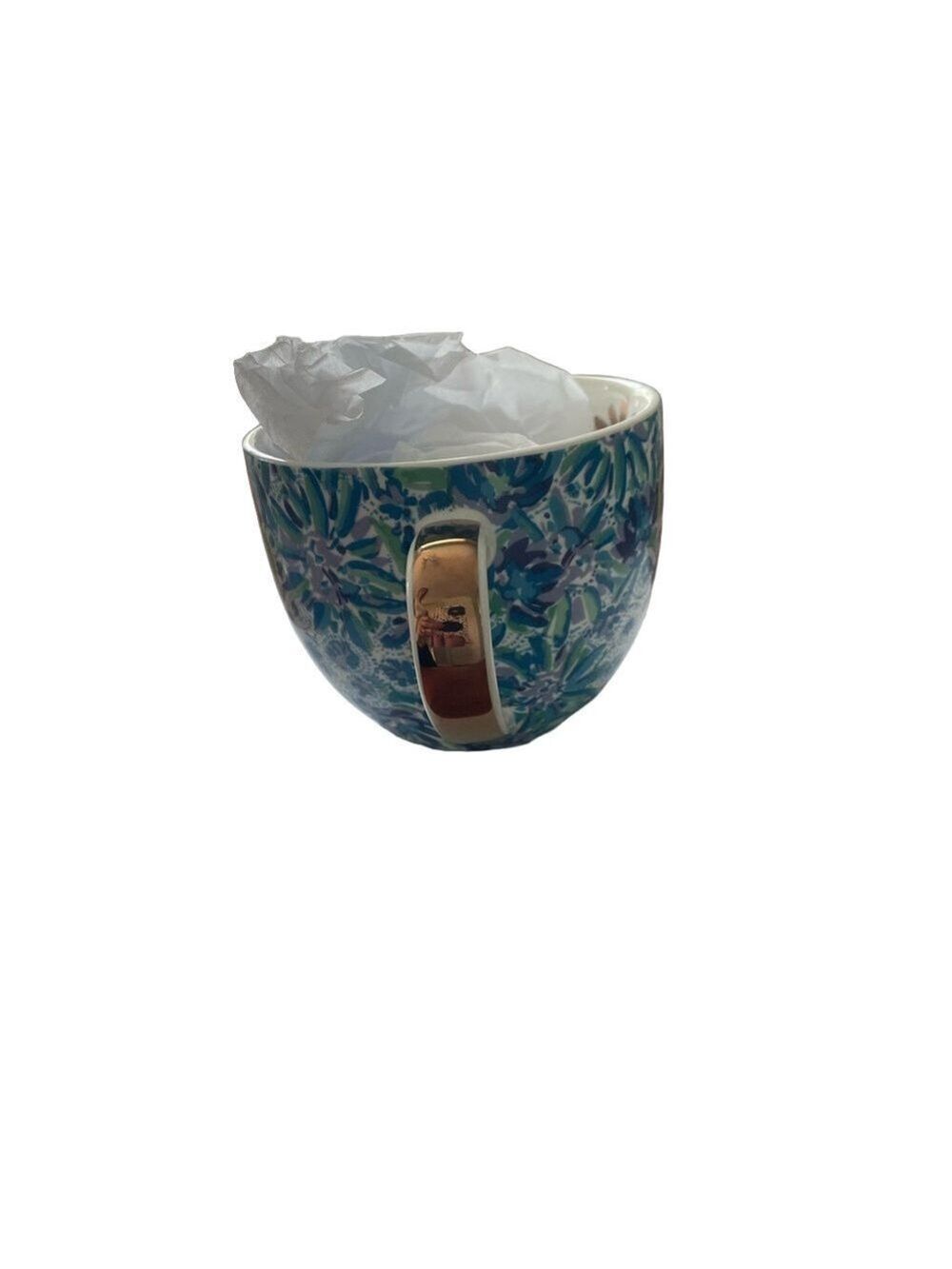 Lilly Pulitzer Set: 2 Oversized Mugs
"Lion Around" Blue Floral Gold Trim NIB - Picture 7 of 16